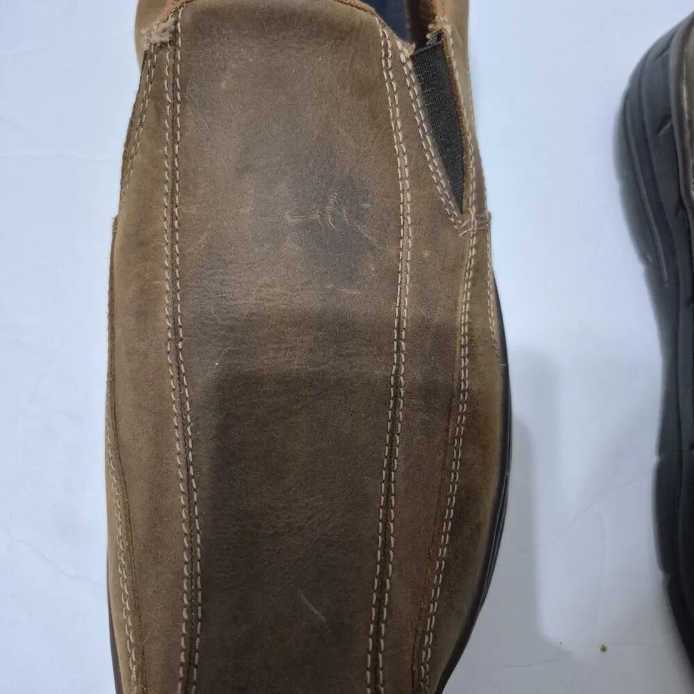 Skechers Relaxed Fit Glides Docklands 64503 Men’s Size 12 Brown Leather Loafers